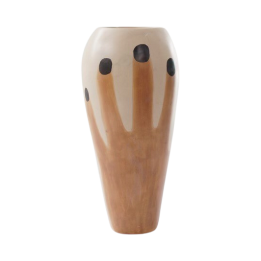 Painted Stoneware Hand Vase