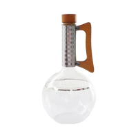 Midcentury Wood & Glass Pitcher by Pyrex, 1970s