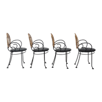 Rattan & Iron Chairs by Arthur Umanoff, 1960s