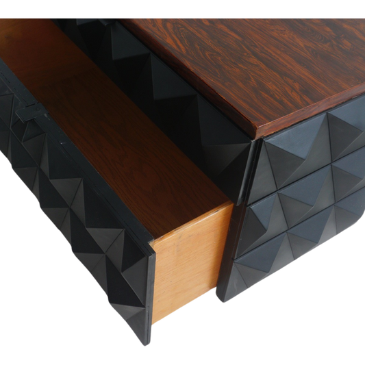 Low Brutalist Rosewood Dresser, 1960s