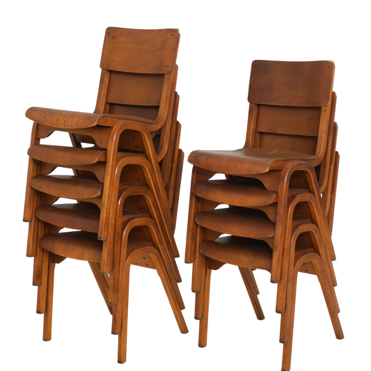 Stacking Bent Plywood Chairs