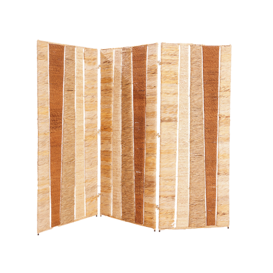 Jute Folding Screen by Audoux-Minet, 1960s