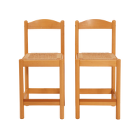 Pair of Rush Seat Counter Stools