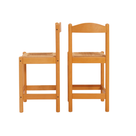 Pair of Rush Seat Counter Stools