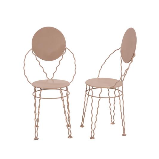 Pair of Serpantine Iron Bistro Chairs