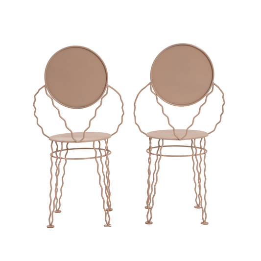 Pair of Serpantine Iron Bistro Chairs