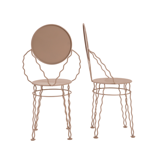 Pair of Serpantine Iron Bistro Chairs