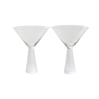 Pair of Frosted Stem Martini Glasses