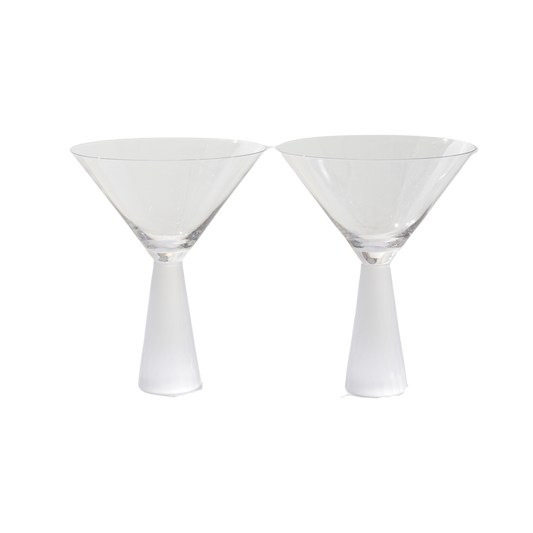 Pair of Frosted Stem Martini Glasses