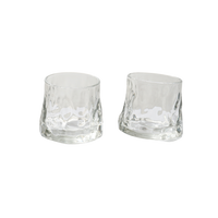 Pair of Textured Rocks Glass