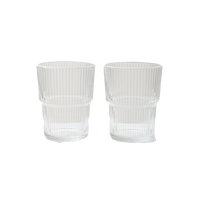 Pair of Ribbed Stacking Glasses
