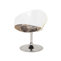 Lucite & Chrome Swivel Chair, 1970s