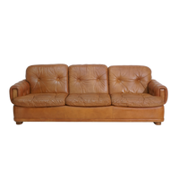 Tufted Leather Danish Sofa