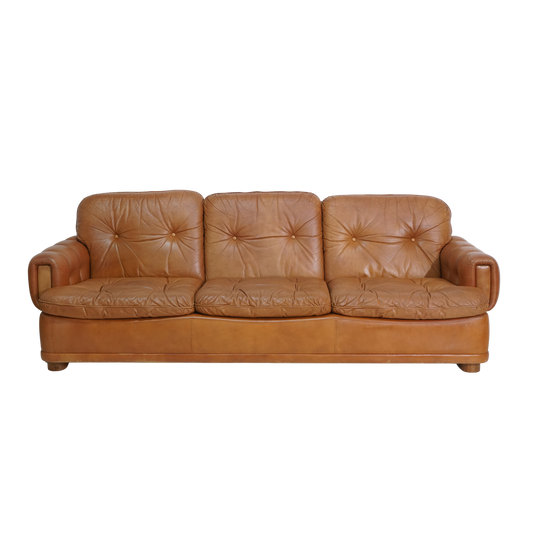 Tufted Leather Danish Sofa