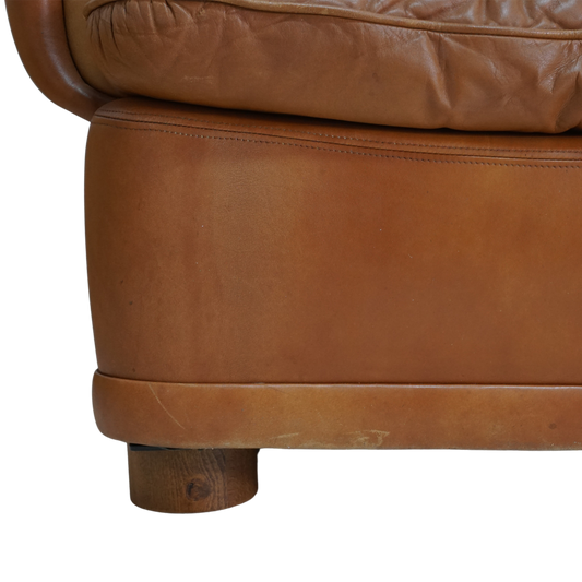 Tufted Leather Danish Sofa