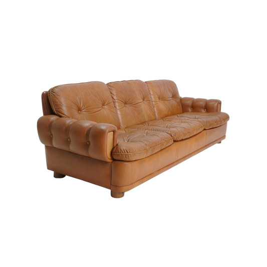 Tufted Leather Danish Sofa