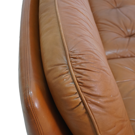 Tufted Leather Danish Sofa