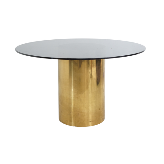 Smoked Glass and Brass Table