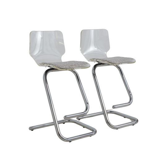 Pair of Barstools by Luigi Bardini, 1970s