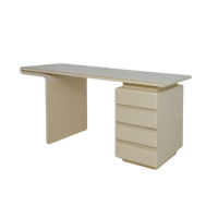 Cream Lacquered Curved Desk