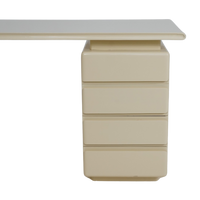Cream Lacquered Curved Desk