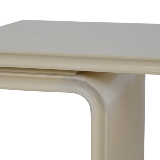 Cream Lacquered Curved Desk
