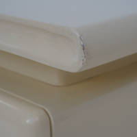 Cream Lacquered Curved Desk