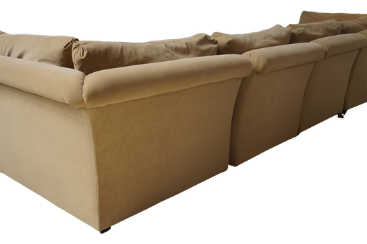 7 Piece Suede Modular Pit Sectional