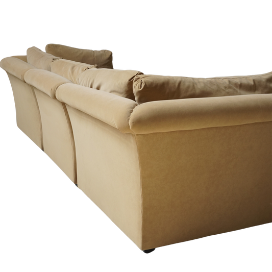 7 Piece Suede Modular Pit Sectional