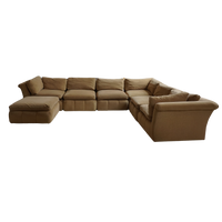 7 Piece Suede Modular Pit Sectional