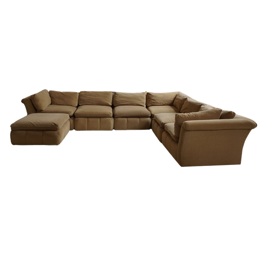 7 Piece Suede Modular Pit Sectional