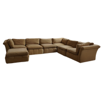 7 Piece Suede Modular Pit Sectional