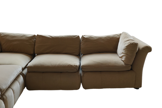 7 Piece Suede Modular Pit Sectional