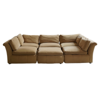 7 Piece Suede Modular Pit Sectional
