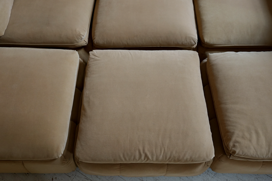 7 Piece Suede Modular Pit Sectional