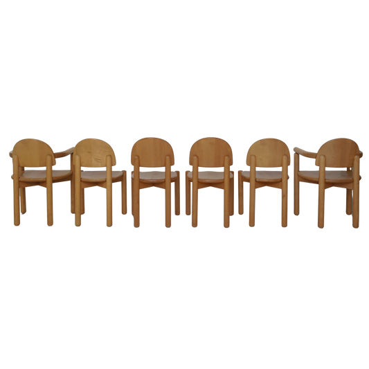 Set of 6 Beech Dining Chairs