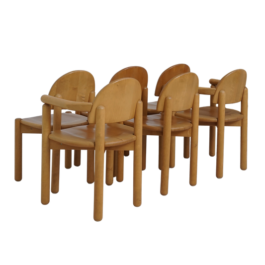 Set of 6 Beech Dining Chairs