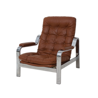 Tufted Vinyl & Chrome Recliner