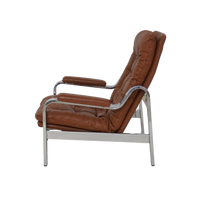 Tufted Vinyl & Chrome Recliner