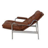 Tufted Vinyl & Chrome Recliner