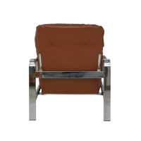 Tufted Vinyl & Chrome Recliner