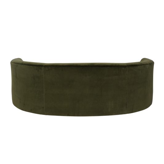 Curved Green Velvet Sofa