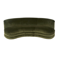 Curved Green Velvet Sofa