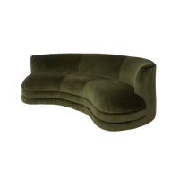 Curved Green Velvet Sofa
