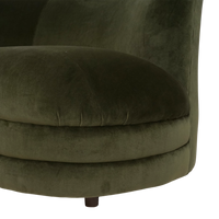 Curved Green Velvet Sofa