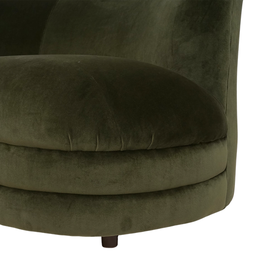 Curved Green Velvet Sofa