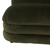 Curved Green Velvet Sofa