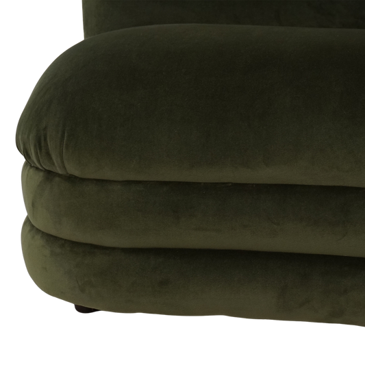 Curved Green Velvet Sofa