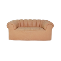 Leather Channel Back Loveseat