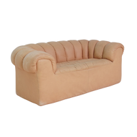 Leather Channel Back Loveseat